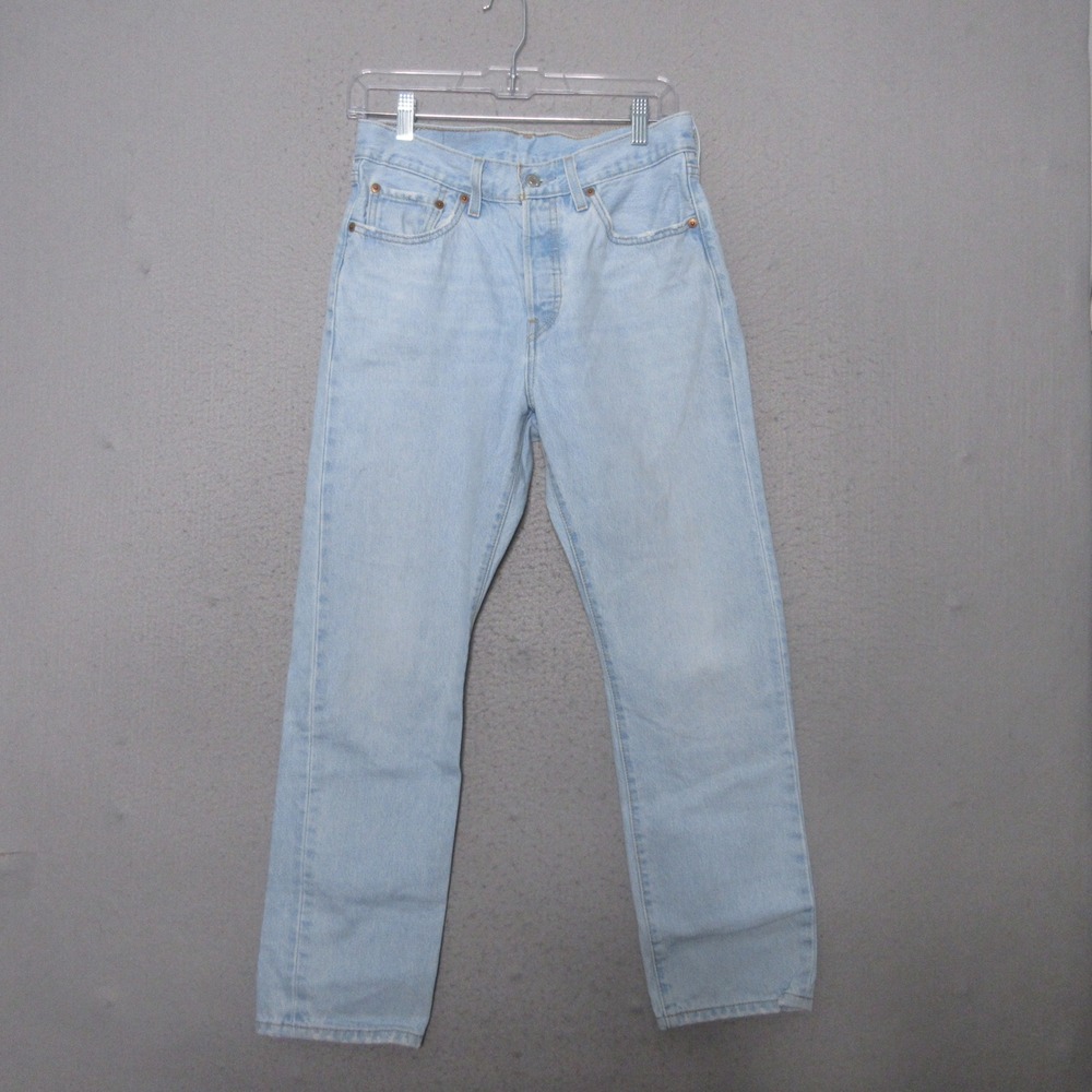 Levis 501 Women Jeans 27 Original Fit Straight Leg Button Fly Light Wash Iconic